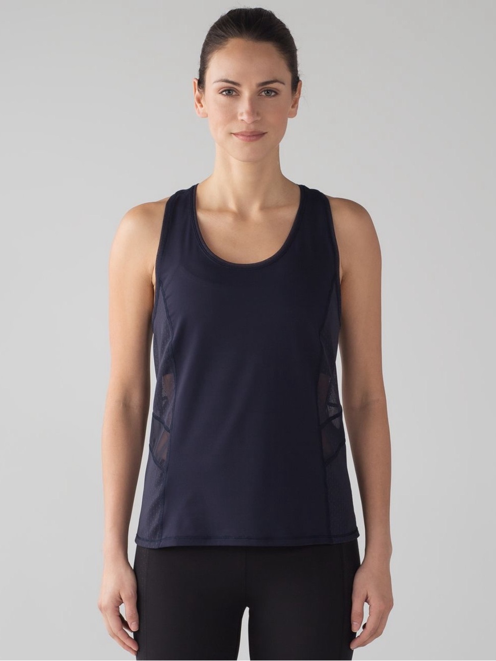 Lululemon Athletica Embodiment Tank Navy Mesh-Panel